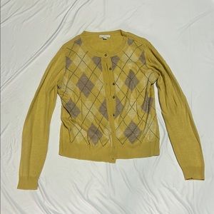 New York & Company Yellow Cardigan Sweater